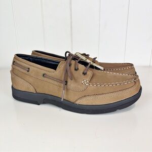 Apex Lt810m Orthopedic Boat Men's Shoe In Tan Size 9.5W Leather Comfort Orthotic